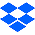 Logo of Dropbox, a software product which is compatible with the Midori apps
